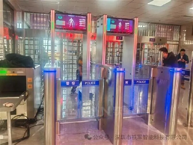 陜西省某監獄上線鐵軍智能加高防爬擺閘+探測門聯動系統